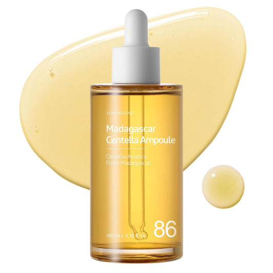 TOSOWOONG Madagascar Centella 86% Ampoule Serum, Soothing & Calming Facial Essence for All Skin Types, K-Beauty Skincare, 100ml (3.38 fl oz)