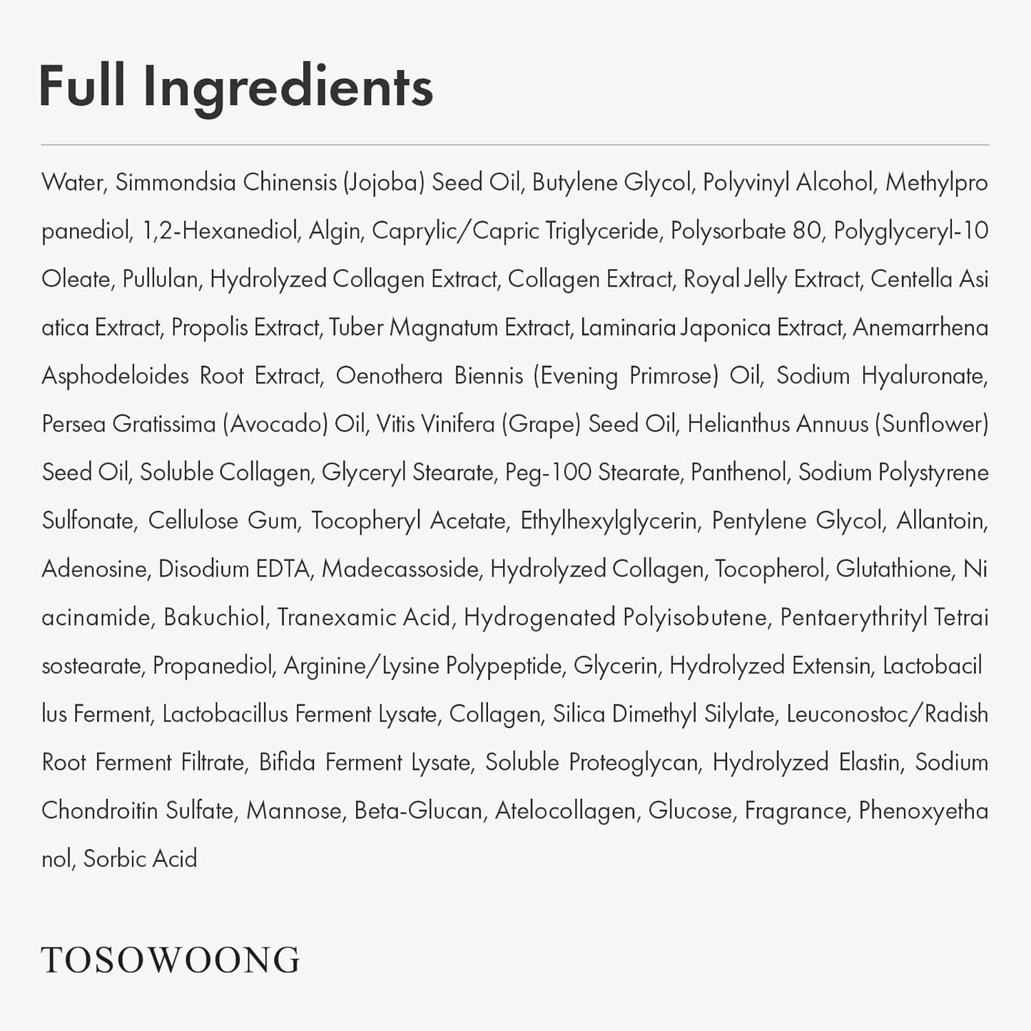 TOSOWOONG Real Collagen Fit Hydrolyzed Collagen Peel-Off Wrapping Mask, Hydrating & Firming Glow, Glass Skin Finish, 50ml (1.69 fl oz)